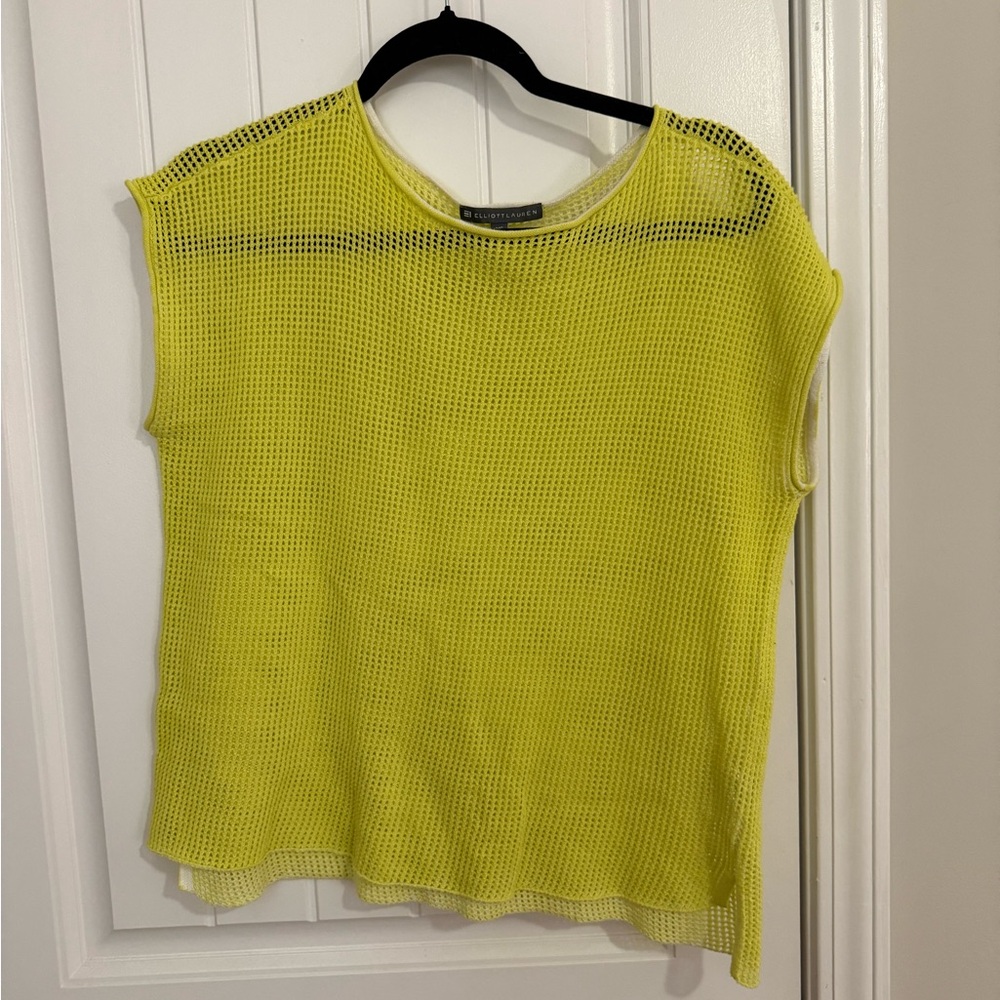Elliott Lauren Vibrant Yellow Mesh Top